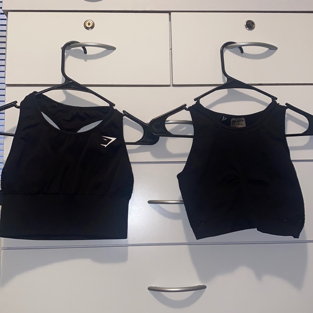 Gymshark sports bra tanks tops, still have a lot of life. Both included